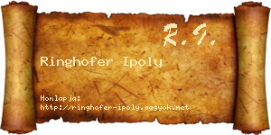 Ringhofer Ipoly névjegykártya